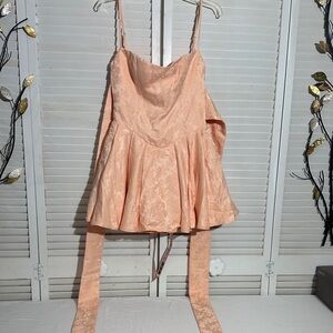 Elegant Peach Sleeveless Dress